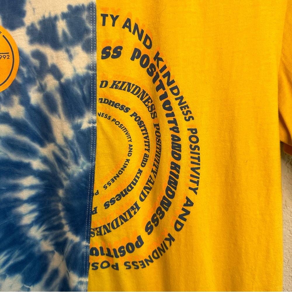 Dutch Bros Positivity and Kindness MEDIUM + LARGE+XL+XXL Tie Dye Yellow Blue